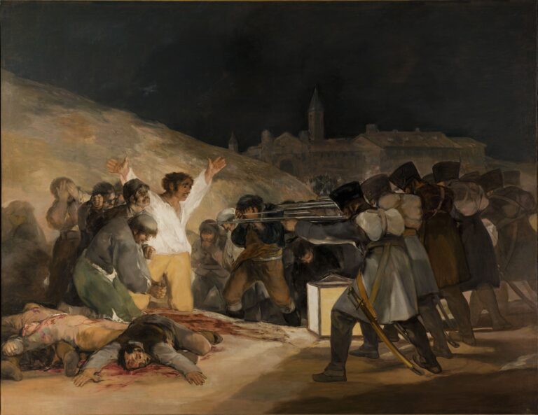 El Tres de Mayo by Francisco de Goya from Prado thin black margin